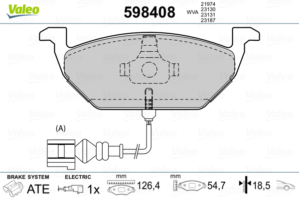 Placute frana SKODA YETI (5L) 1.8 TSI 4x4 benzina 160 cai VALEO 598408