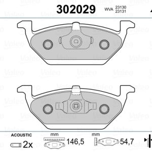 Placute frana SKODA ROOMSTER (5J7) 1.2 TSI benzina 86 cai VALEO 302029
