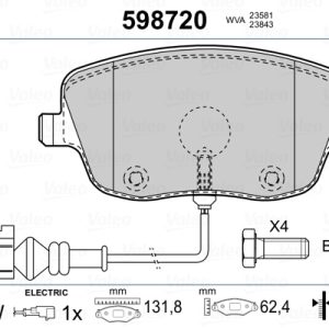 Placute frana SKODA ROOMSTER (5J7) 1.2 benzina 64 cai VALEO 598720