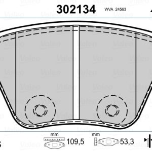 Placute frana SKODA YETI (5L) 1.6 TDI diesel 105 cai VALEO 302134