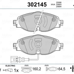 Placute frana SKODA KAROQ (NU7, ND7) 1.4 TSI benzina 150 cai VALEO 302145
