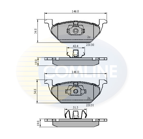 Placute frana SKODA RAPID Spaceback (NH1) 1.2 TSI benzina 86 cai COMLINE CBP0889