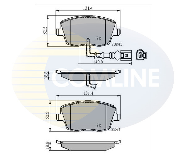 Placute frana SKODA ROOMSTER (5J7) 1.9 TDI diesel 101 cai COMLINE CBP11147