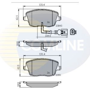 Placute frana SKODA ROOMSTER (5J7) 1.2 benzina 64 cai COMLINE CBP11147