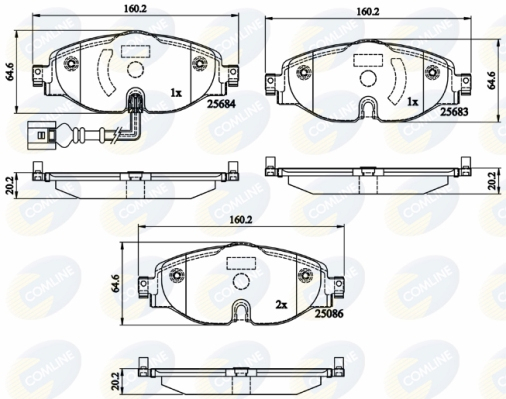 Placute frana SKODA KAROQ (NU7, ND7) 1.4 TSI benzina 150 cai COMLINE CBP12158