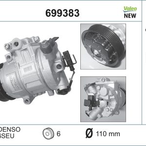 Compresor climatizare SKODA RAPID (NH3, NK3, NK6) 1.2 benzina 75 cai VALEO 699383