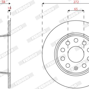 Disc frana SKODA KAROQ (NU7, ND7) 2.0 TSI 4x4 benzina 190 cai FERODO DDF2825C