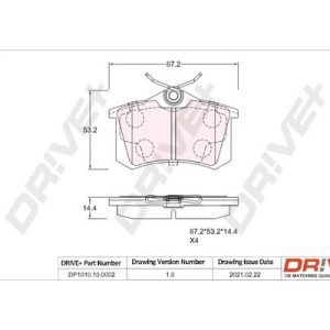 Placute frana SKODA RAPID Spaceback (NH1) 1.6 TDI diesel 90 cai DRIVE DP1010.10.0002