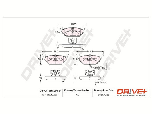 Placute frana SKODA YETI (5L) 1.4 TSI benzina 122 cai DRIVE DP1010.10.0804