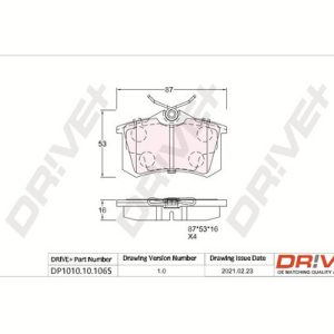 Placute frana SKODA ROOMSTER Praktik (5J) 1.4 TDI diesel 70 cai DRIVE DP1010.10.1065