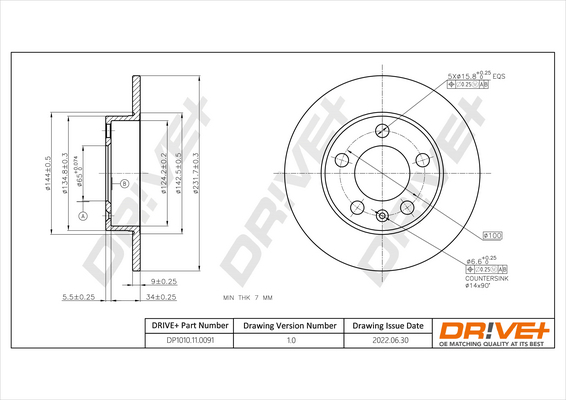 Disc frana SKODA RAPID Spaceback (NH1) 1.6 TDI diesel 105 cai DRIVE DP1010.11.0091