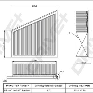 Filtru aer SKODA ROOMSTER (5J7) 1.4 TDI diesel 80 cai DRIVE DP1110.10.0220