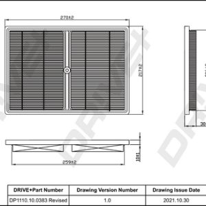 Filtru aer SKODA KAMIQ (NW4) 1.0 TGI CNG Benzina/Gaz metan (GNC) 90 cai DRIVE DP1110.10.0383
