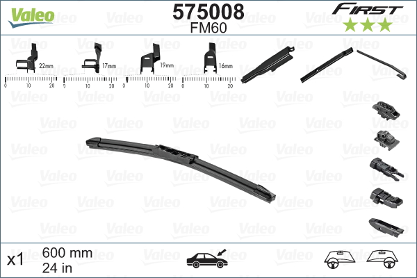 Lamela stergator SKODA RAPID (NH3, NK3, NK6) 1.6 TDI diesel 115 cai VALEO 575008