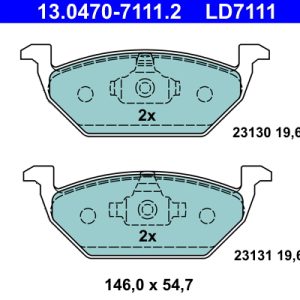 Placute frana SKODA RAPID Spaceback (NH1) 1.4 TSI benzina 125 cai ATE 13.0470-7111.2