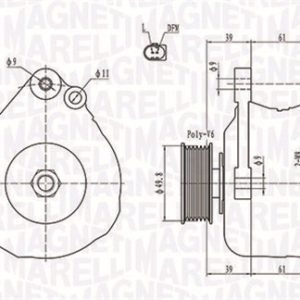 Alternator SKODA ROOMSTER (5J7) 1.4 benzina 86 cai MAGNETI MARELLI 063731729010