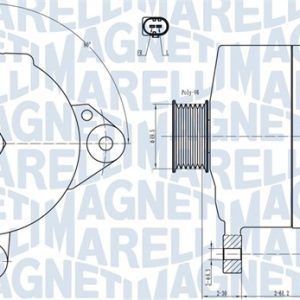 Alternator SKODA ROOMSTER (5J7) 1.6 benzina 105 cai MAGNETI MARELLI 063731817010