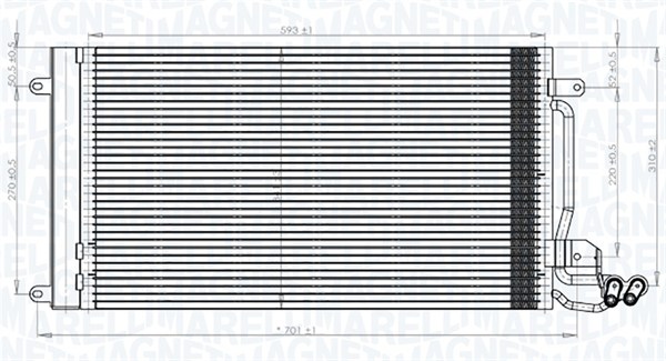 Condensator climatizare SKODA RAPID Spaceback (NH1) 1.6 TDI diesel 105 cai MAGNETI MARELLI 350203821000