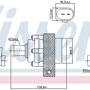 Pompa de apa suplimentara (circuitul apei de racire) SKODA RAPID Spaceback (NH1) 1.2 TSI benzina 86 cai NISSENS 832110