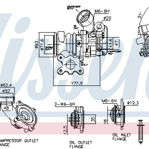 Compresor sistem de supraalimentare SKODA KAROQ (NU7, ND7) 1.0 TSI benzina 115 cai NISSENS 93315
