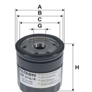 Filtru ulei SKODA RAPID (NH3, NK3, NK6) 1.4 TDI diesel 90 cai FILTRON OP 616/4