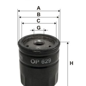 Filtru ulei SKODA RAPID (120G, 130G, 135G) 1.3 (130G) benzina 53 cai FILTRON OP 629