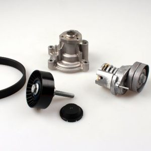 Pompa apa + Set curea transmisie cu caneluri SKODA RAPID (NH3, NK3, NK6) 1.6 benzina 105 cai HEPU PK05810