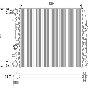 Radiator racire motor SKODA RAPID Spaceback (NH1) 1.6 benzina 105 cai VALEO 733062