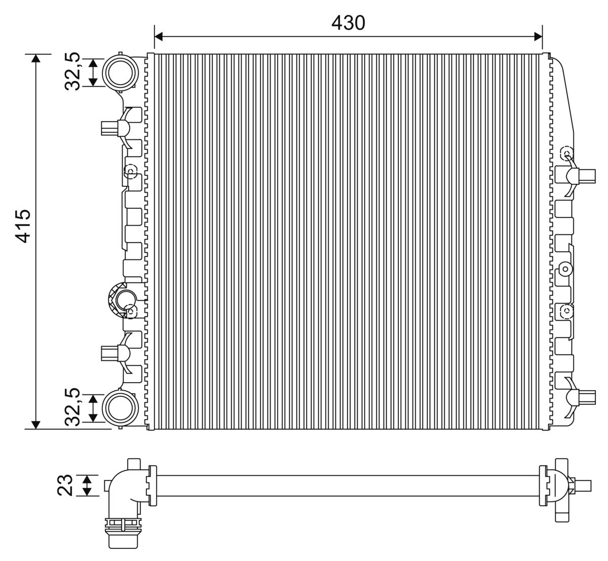 Radiator racire motor SKODA ROOMSTER (5J7) 1.4 benzina 86 cai VALEO 733062