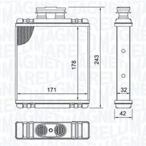 Schimbator caldura incalzire habitaclu SKODA RAPID (NH3, NK3, NK6) 1.2 TSI benzina 90 cai MAGNETI MARELLI 350218517000