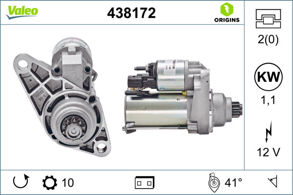 Electromotor SKODA RAPID (NH3, NK3, NK6) 1.2 TSI benzina 105 cai VALEO 438172