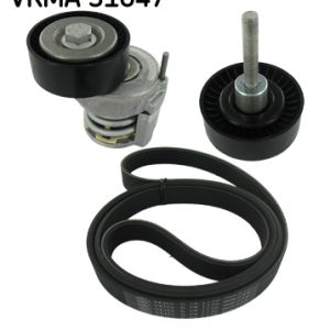 Set curea transmisie cu caneluri SKODA RAPID (NH3, NK3, NK6) 1.6 benzina 105 cai SKF VKMA 31047