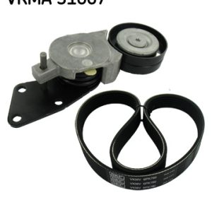 Set curea transmisie cu caneluri SKODA ROOMSTER (5J7) 1.9 TDI diesel 101 cai SKF VKMA 31067