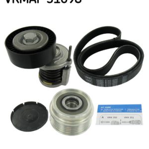 Set curea transmisie cu caneluri SKODA ROOMSTER (5J7) 1.2 TDI diesel 75 cai SKF VKMAF 31098