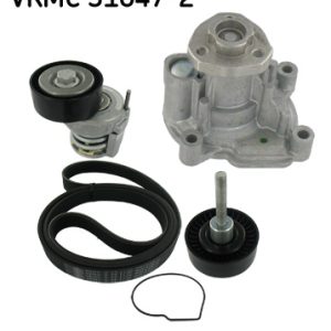 Pompa apa + Set curea transmisie cu caneluri SKODA RAPID (NH3, NK3, NK6) 1.6 benzina 105 cai SKF VKMC 31047-2