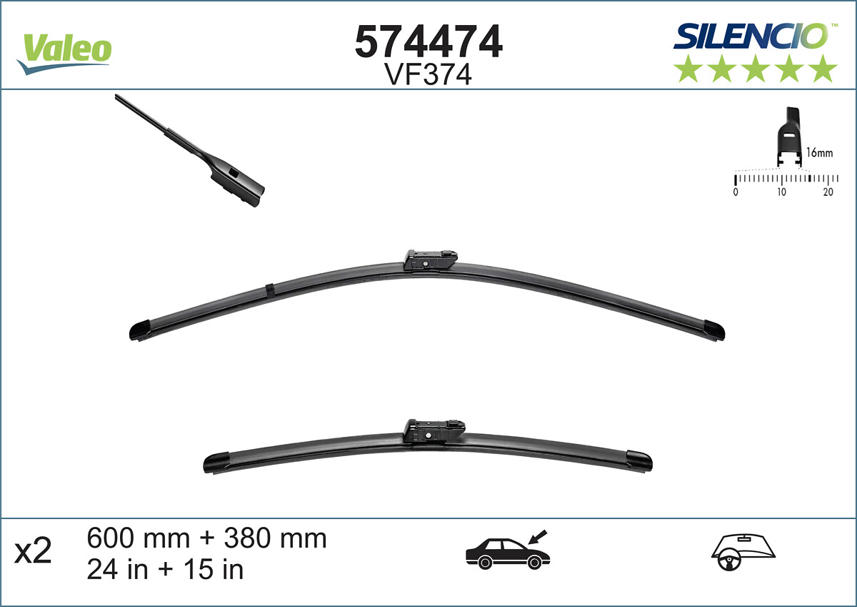 Lamela stergator SKODA RAPID (NH3, NK3, NK6) 1.2 TSI benzina 90 cai VALEO 574474