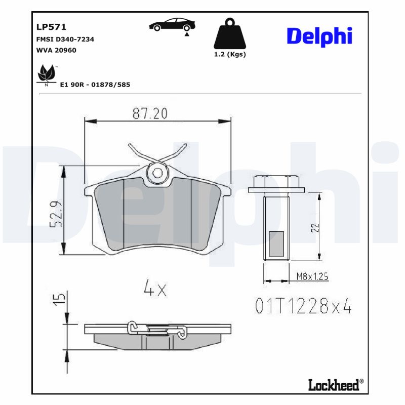 Set placute frana DELPHI LP571 – SKODA | AutoRival