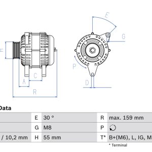 Alternator TOYOTA YARIS (_P1_) 1.3 (SCP12_, SCP13_, SCP12R, SCP13R) benzina 87 cai BOSCH 0 986 049 211