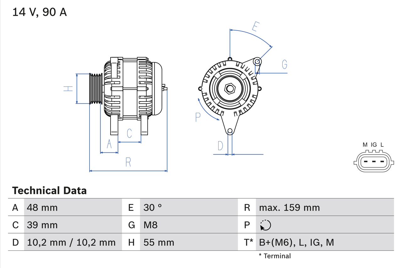 Alternator TOYOTA YARIS (_P1_) 1.0 (SCP10_, SCP10R) benzina 65 cai BOSCH 0 986 049 211