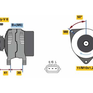 Alternator TOYOTA COROLLA combi (_E12_) 1.6 VVT-i (ZZE121_, ZZE121R) benzina 110 cai BOSCH 0 986 049 490