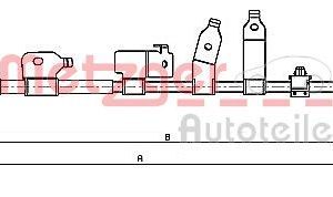 Cablu frana de parcare TOYOTA AURIS (_E15_) 1.4 D-4D (NDE150_, NDE150R) diesel 90 cai METZGER 17.1097