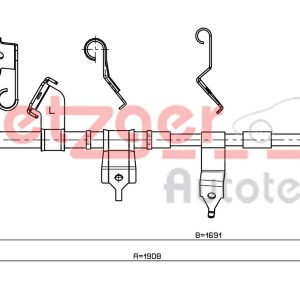 Cablu frana de parcare TOYOTA RAV 4 III (_A3_) 2.2 D 4WD (ALA30_, ALA30R) diesel 150 cai METZGER 17.1569
