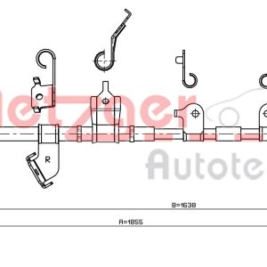 Cablu frana de parcare TOYOTA RAV 4 III (_A3_) 2.2 D 4WD (ALA30_, ALA30R) diesel 177 cai METZGER 17.1570
