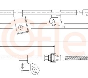 Cablu frana de parcare TOYOTA YARIS (_P1_) 1.4 D-4D (NLP10_, NLP10R) diesel 75 cai COFLE 17.1077