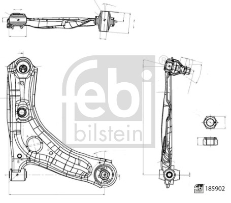 Brat suspensie roata TOYOTA AYGO (_B4_) 1.2 (PAB40) benzina 82 cai FEBI BILSTEIN 185902