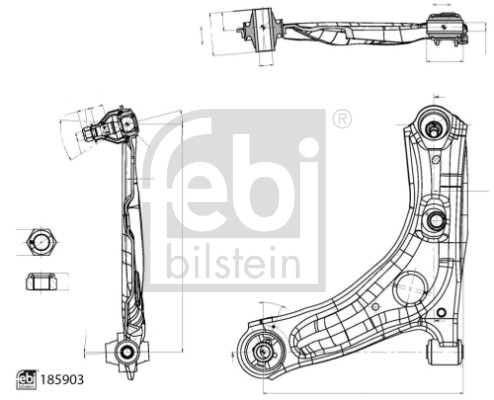 Brat suspensie roata TOYOTA AYGO (_B4_) 1.2 (PAB40) benzina 82 cai FEBI BILSTEIN 185903