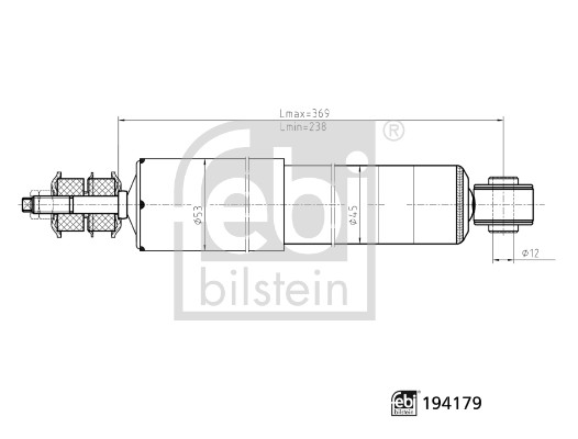 Amortizor TOYOTA HIACE IV caroserie (_H1_) 2.0 (RZH102, RZH112) benzina 101 cai FEBI BILSTEIN 194179