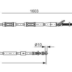 Cablu frana de parcare TOYOTA COROLLA Liftback (_E10_) 2.0 D (CE100_, CE100R) diesel 72 cai BOSCH 1 987 477 409