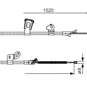 Cablu frana de parcare TOYOTA YARIS (_P1_) 1.3 (SCP12_, SCP13_, SCP12R, SCP13R) benzina 87 cai BOSCH 1 987 477 918