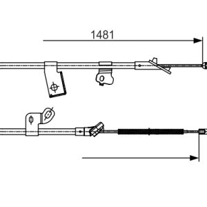 Cablu frana de parcare TOYOTA YARIS (_P1_) 1.4 D-4D (NLP10_, NLP10R) diesel 75 cai BOSCH 1 987 477 919